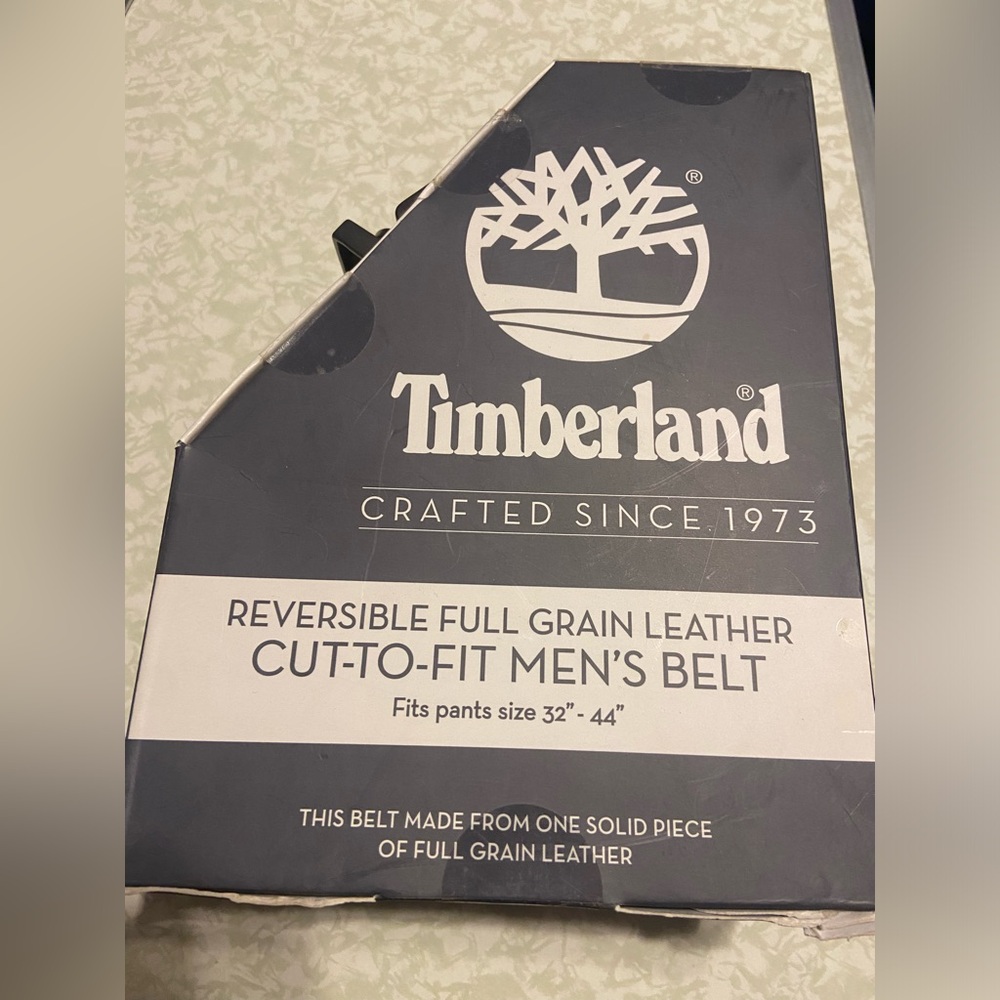 Timberland Black Brown Leather Mens Belt Fits 32ā - 44ā NIB š - Picture 2 of 5